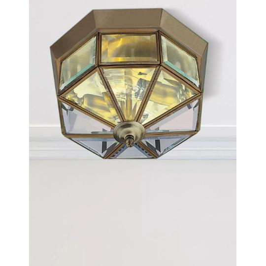 bronz uveges mennyezeti lampa kismeretu mediterran klasszikus szalcsiszolt eloszoba haloszoba furdoszoba 23555.jpg